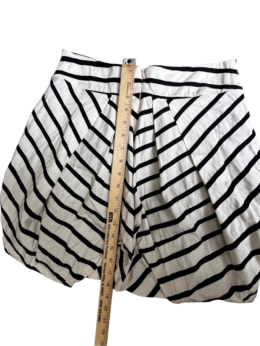 Eva Franco Black White Striped Bubble Tulip Skirt Size 2 - Picture 3 of 6